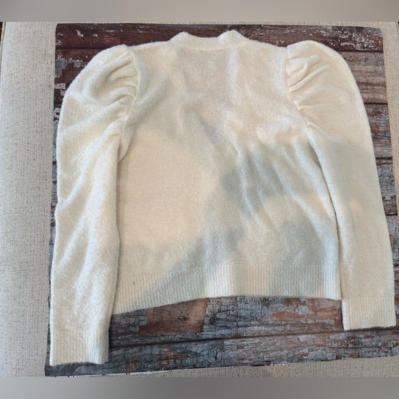 Tuckernuck Ivory Cardigan with Puff Shoulders - Picture 6 of 7